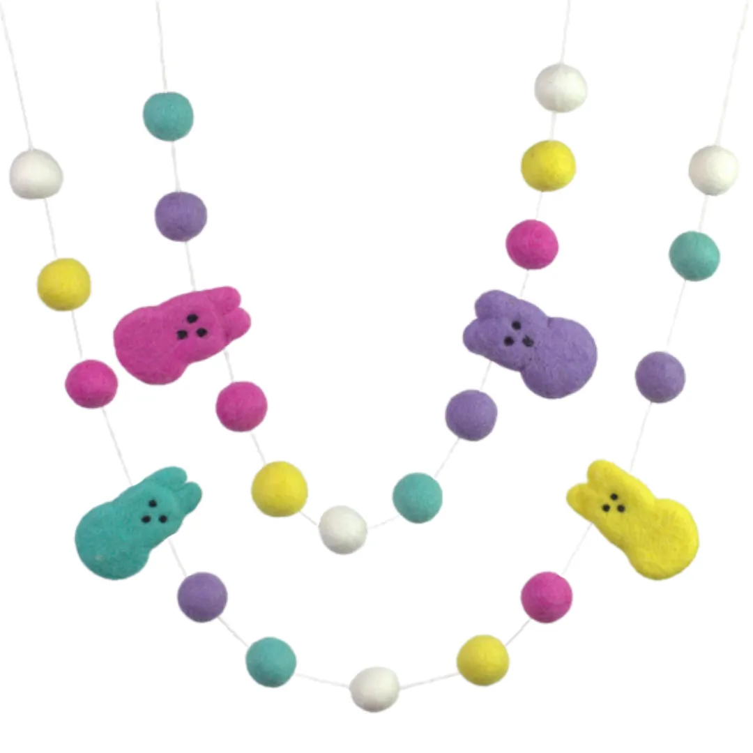 Marshmallow Bunny Easter Garland- Bright Colors