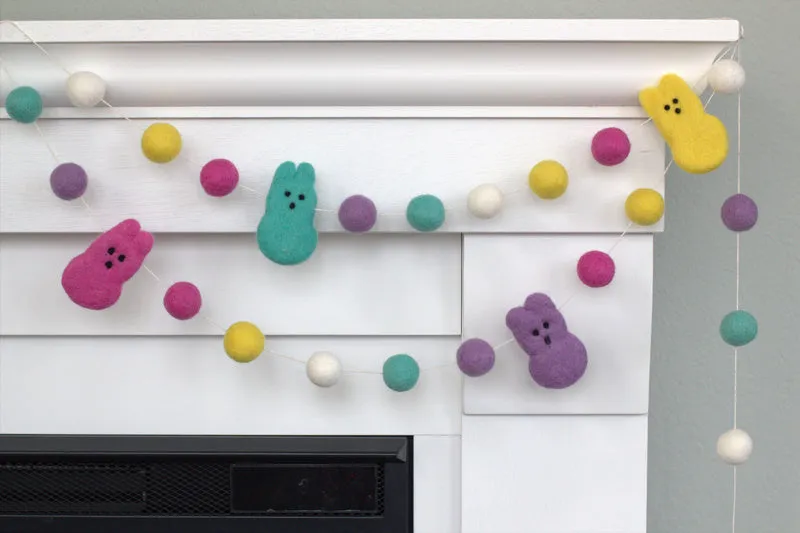 Marshmallow Bunny Easter Garland- Bright Colors