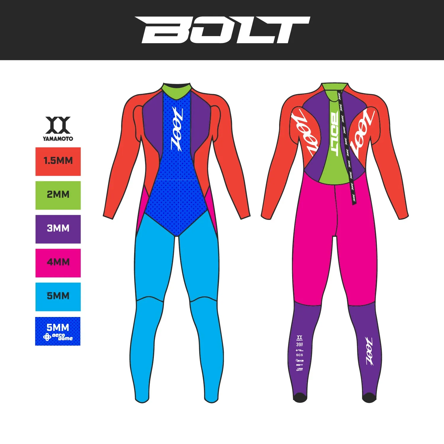 Men's Bolt 2.0 Wetsuit - Neon Green/Silver