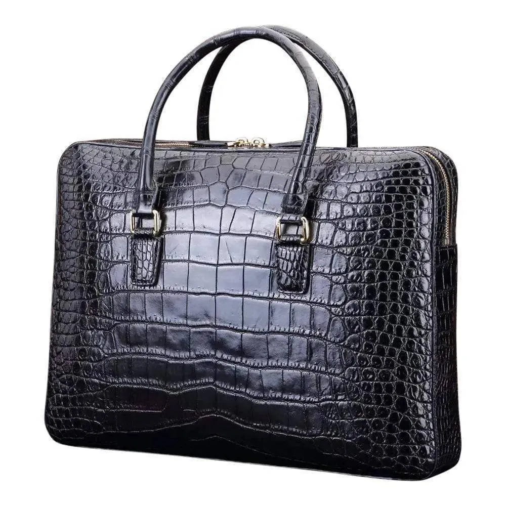 Men's  Crocodile Leather Briefcase Top Handle Bag  |  Rossieviren