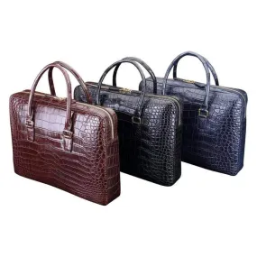 Men's  Crocodile Leather Briefcase Top Handle Bag  |  Rossieviren