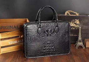 Men's Crocodile Leather Briefcase,Top Handle Bags