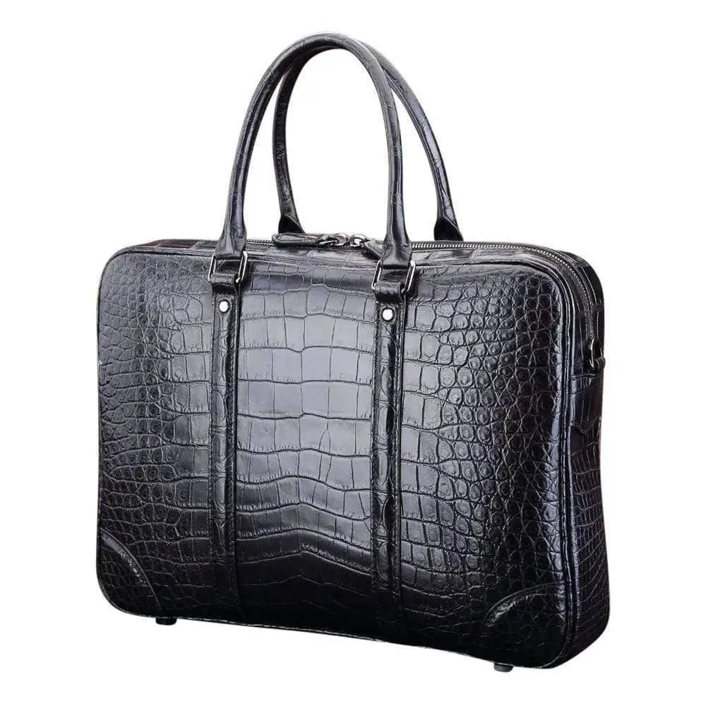 Men’s Fashion Crocodile Leather Bag Business Briefcase for Men