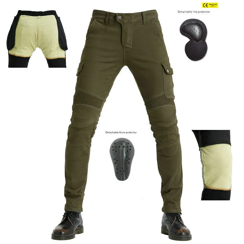 Men's Motorcycle Elastic Drop-resistant Multi-bag Pants