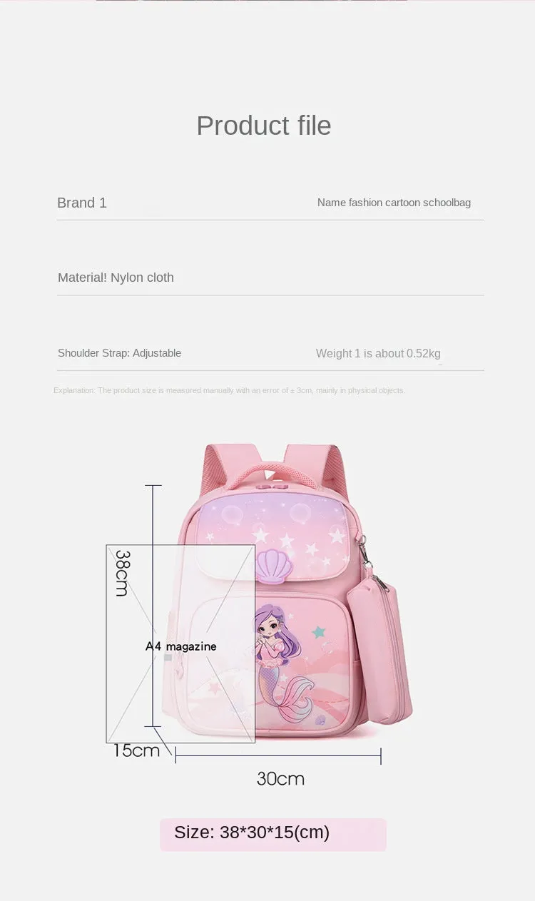 Mermaid Princess Schoolbag Girls Campus Backpack