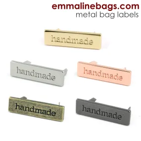 Metal Bag Label: "handmade"