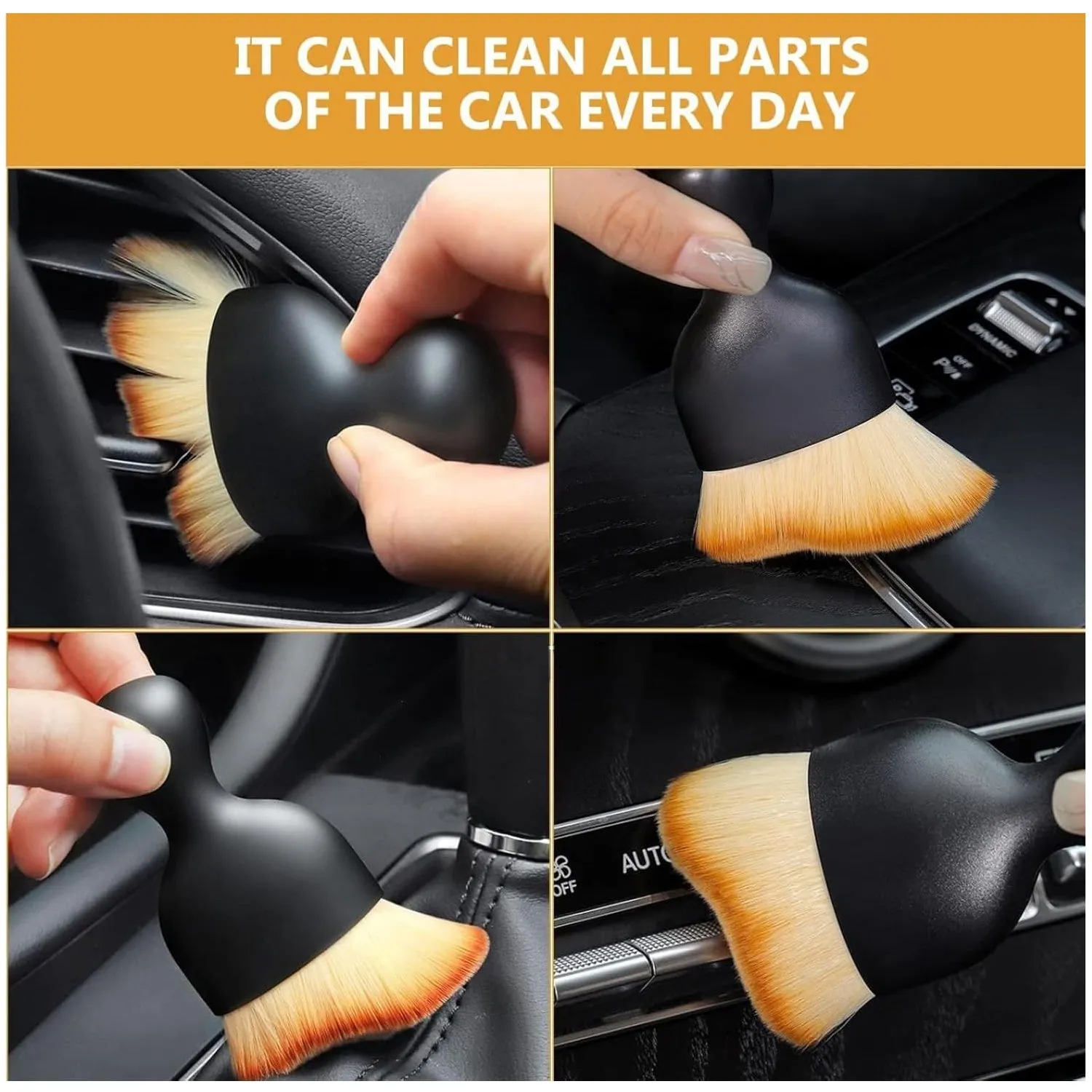 Mini Car Interior Cleaning Soft Brush -Car Cleaning Brushes Duster (1 Pc)