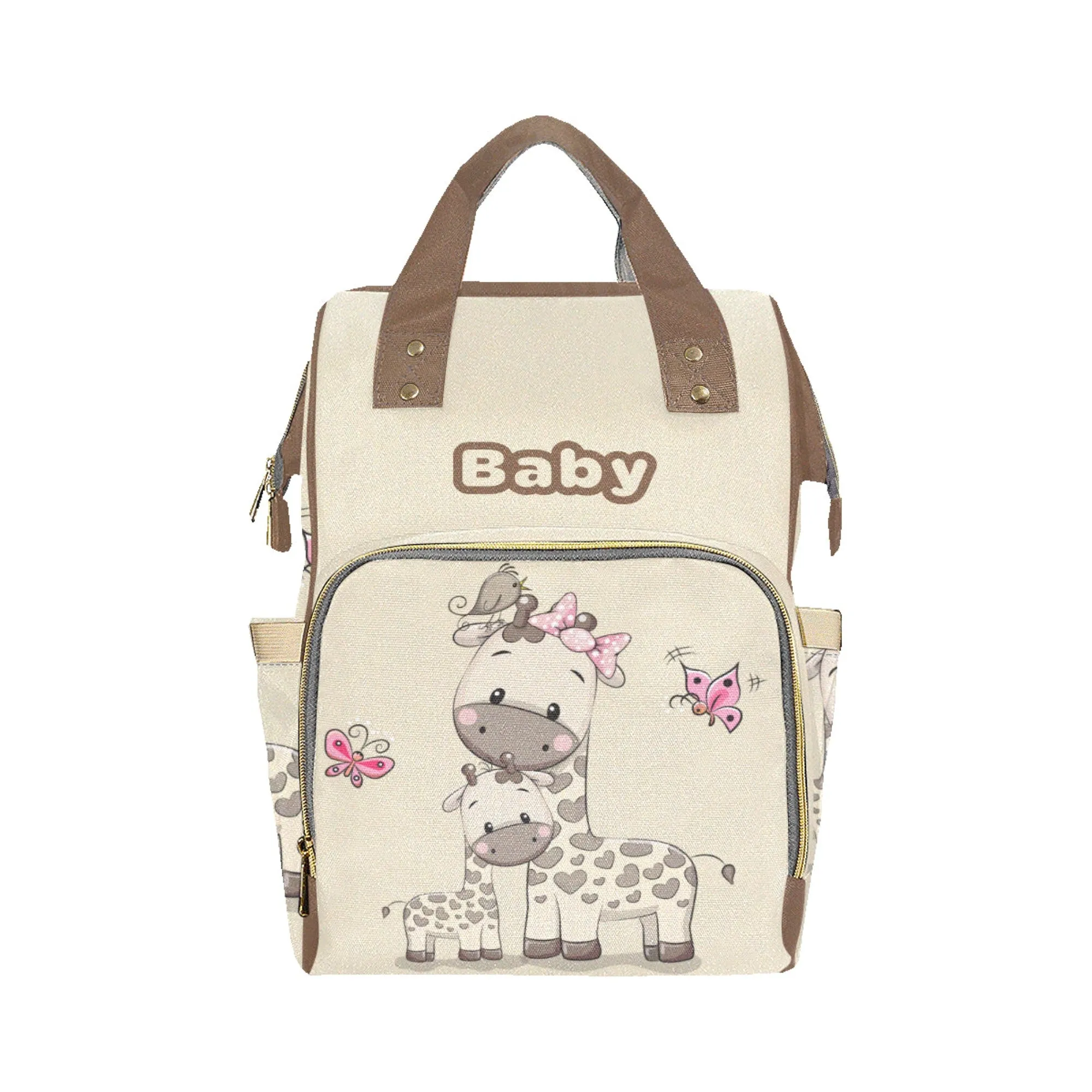 Mommy & Baby Giraffe Tan Baby Bag Multi-Function Premium Backpack