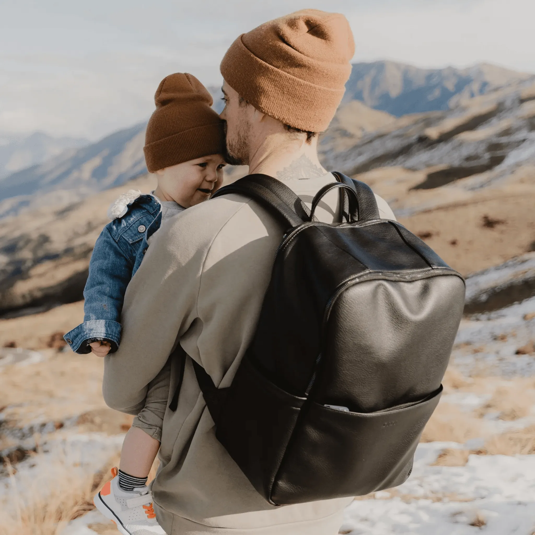 Multitasker Nappy Backpack - Black Vegan Leather