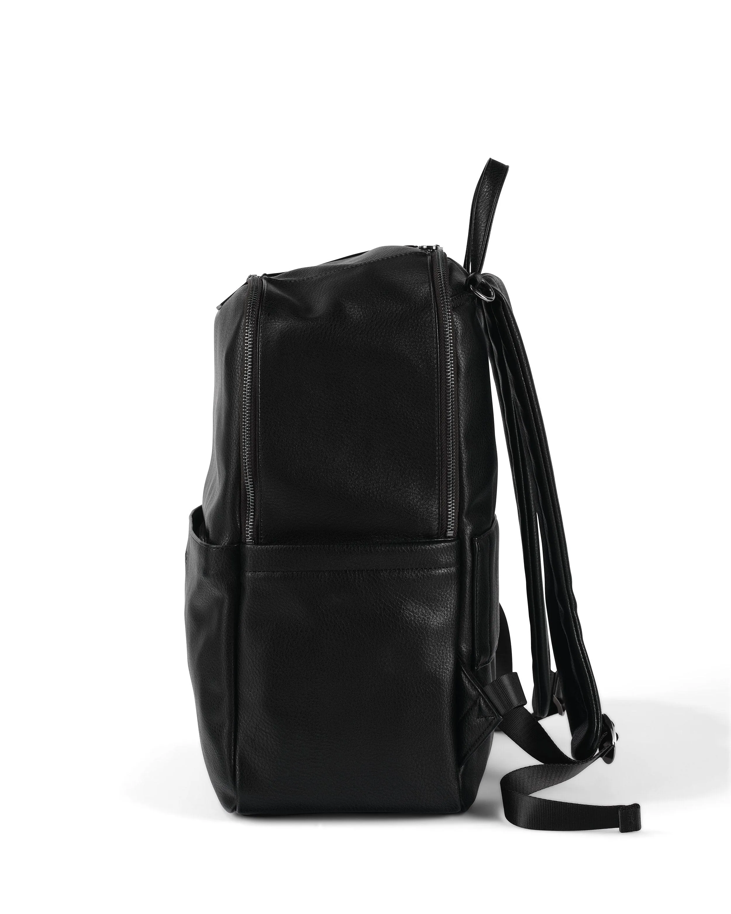 Multitasker Nappy Backpack - Black Vegan Leather