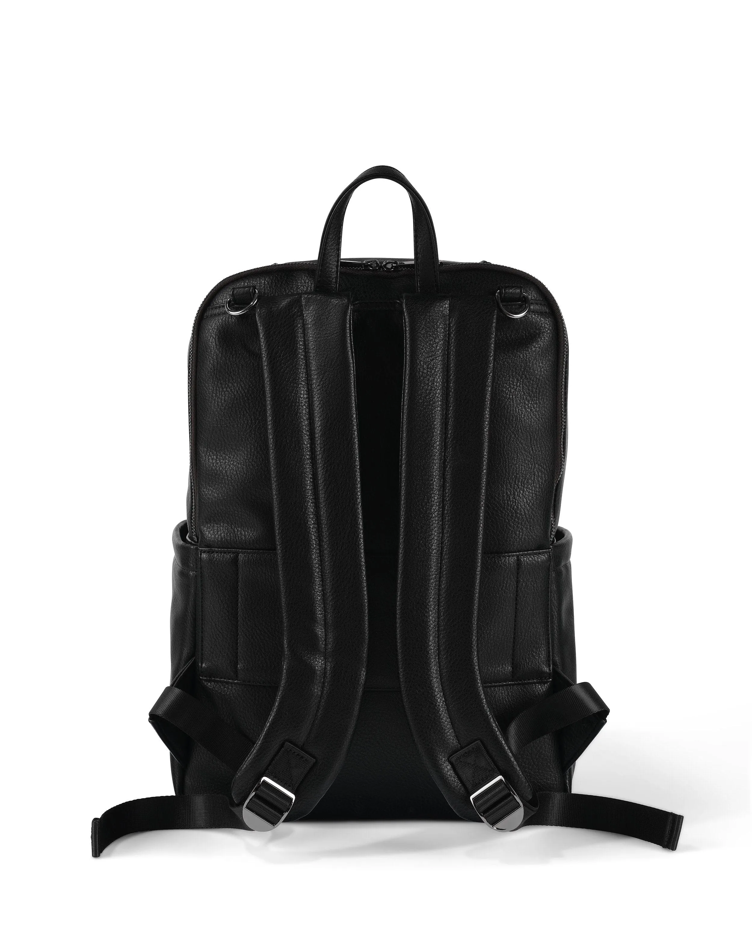 Multitasker Nappy Backpack - Black Vegan Leather