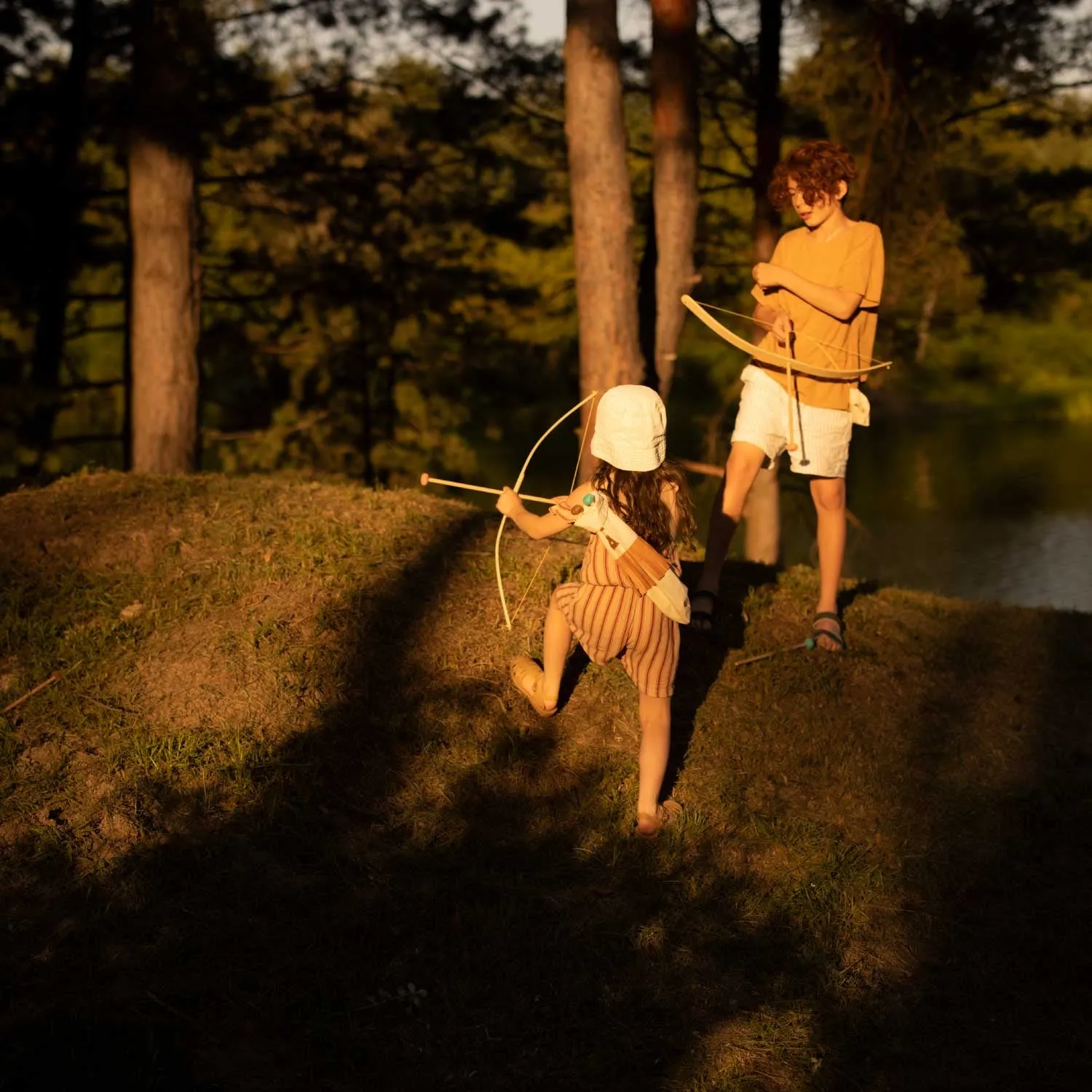 Natural Wooden Bow and Arrows