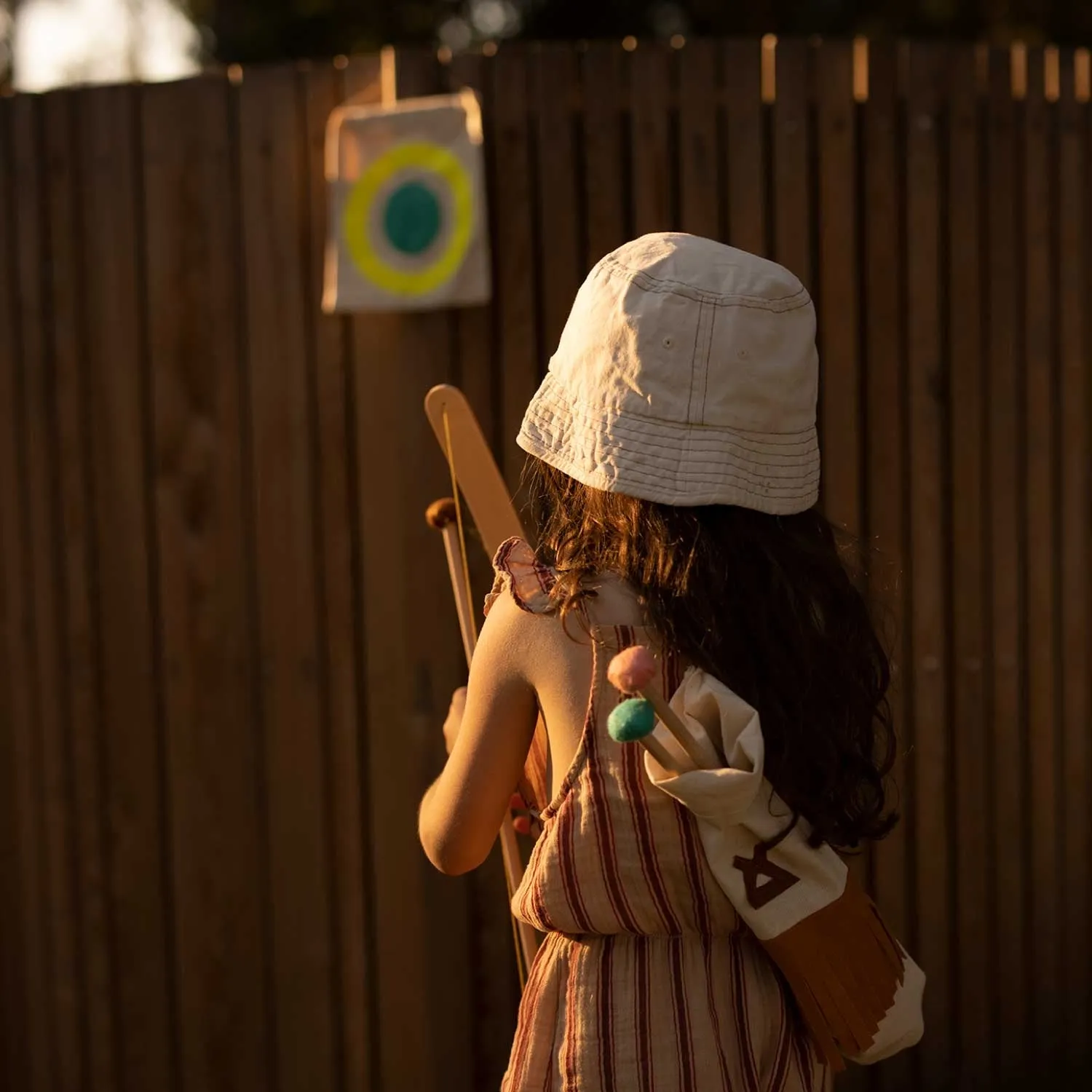 Natural Wooden Bow and Arrows