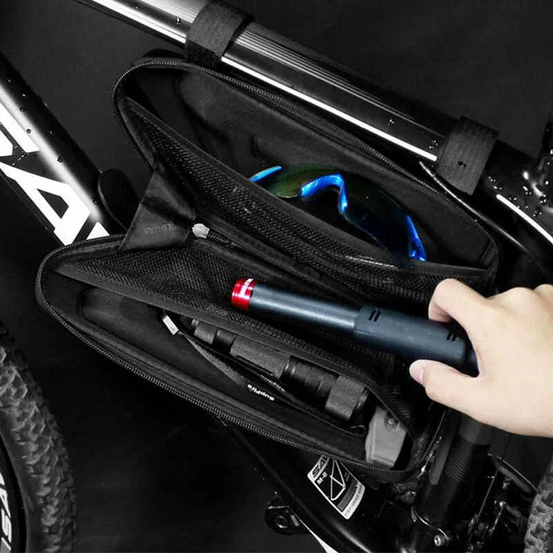 New bicycle tripod bag front tube rack hard shell bag bicycle storage bag waterproof bicycle storage bag outdoor tool