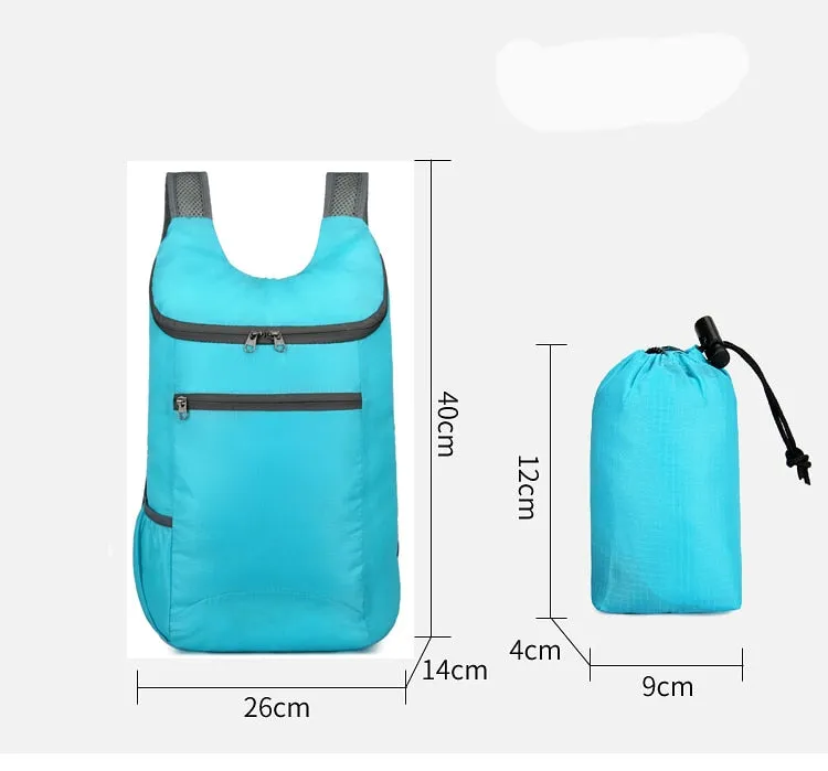 New waterproof backpack portable foldable bag large capacity for men and women