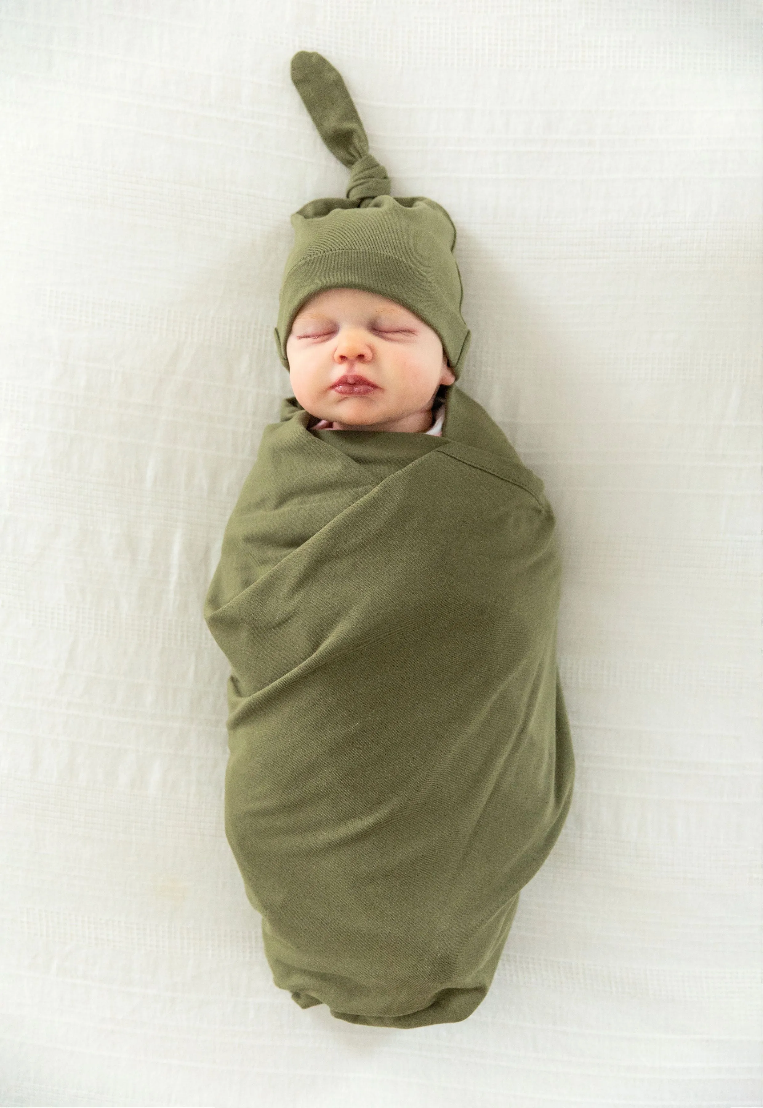 Olive Green Robe & Swaddle Blanket Set