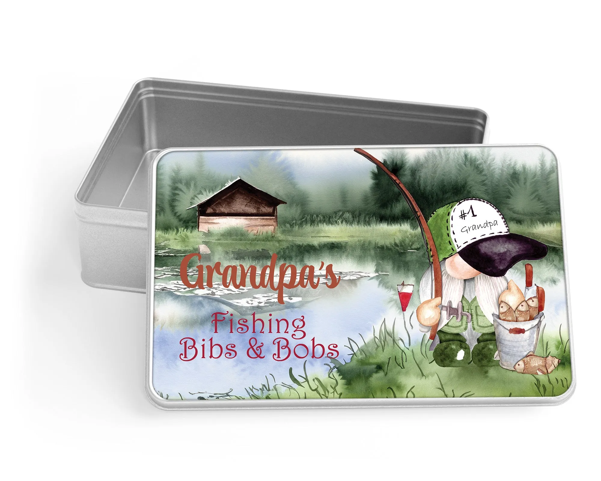 Personalised Storage Tin, Grandpa's Fishing