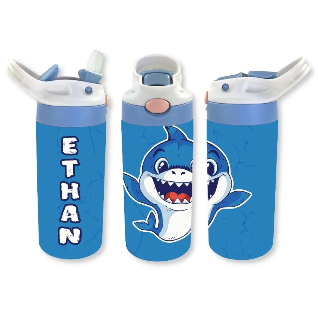 Personalized Kids' 12oz Double Walled Stainless Steel Bottle - Shark Baby