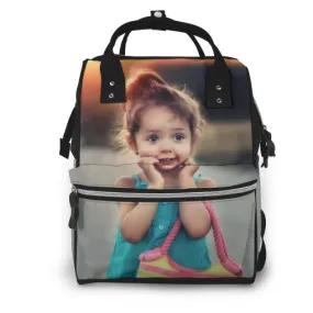 Personalized Photo Mommy Backpack Custom Diaper Bag Multifunctional Bag