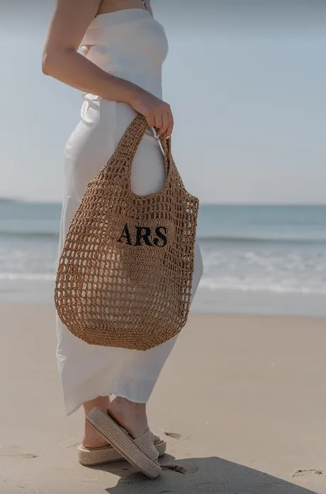 Personalized Raffia Bag