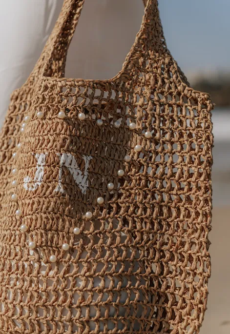 Personalized Raffia Bag