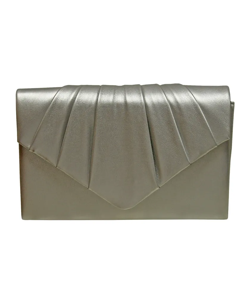 Pleated Front Plain Clutch Bag (6 Colours)