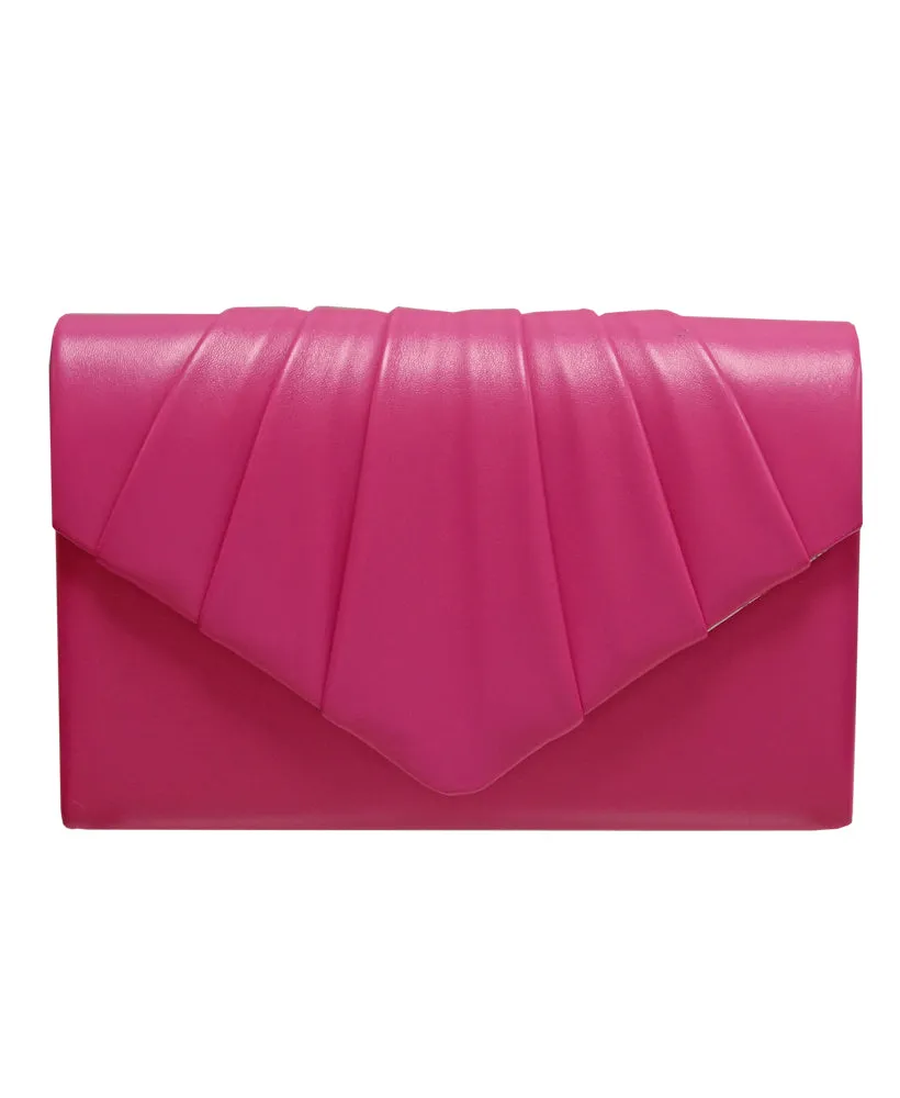 Pleated Front Plain Clutch Bag (6 Colours)