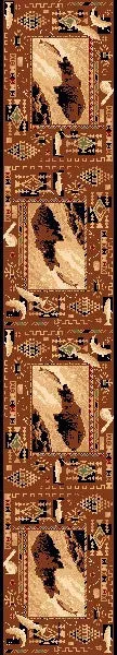 "Fishing Bear" Cabin Runner Area Rug - 2 x 7