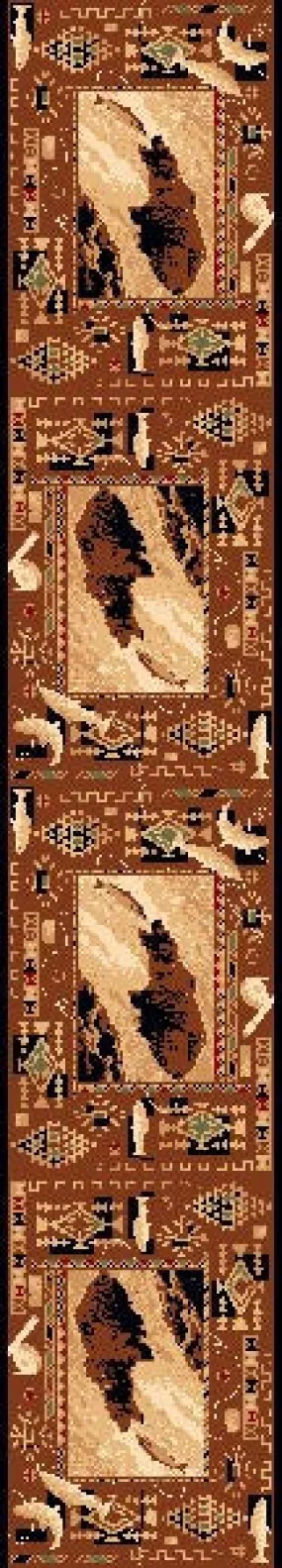 "Fishing Bear" Cabin Runner Area Rug - 2 x 7