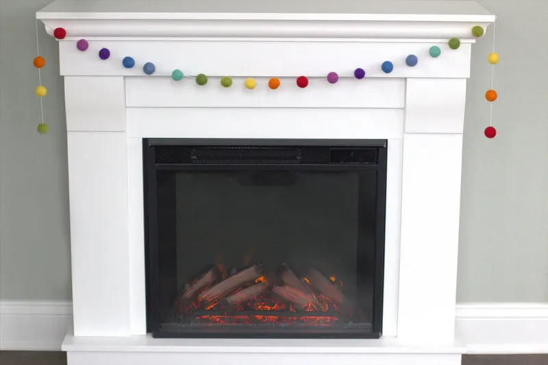 Rainbow Felt Ball Garland