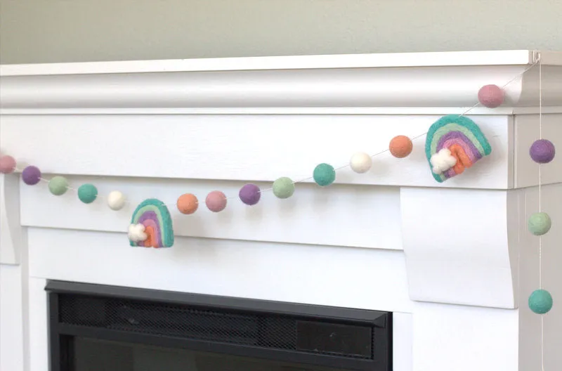 Rainbow Felt Garland- Pastel