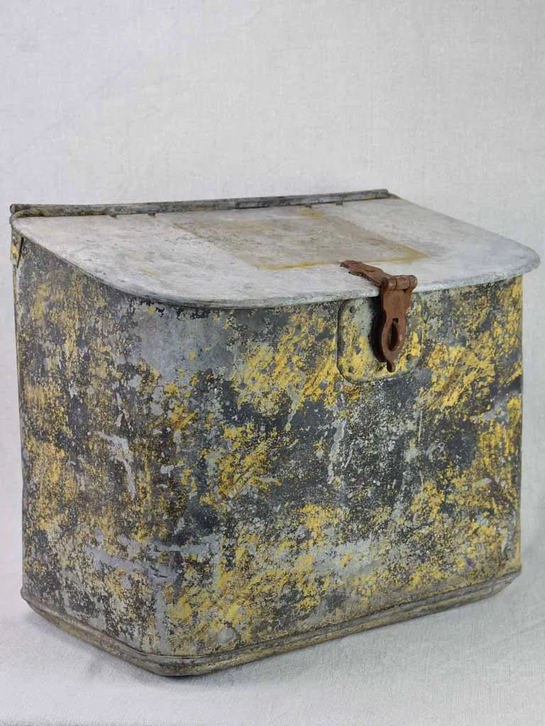 Rare 19th Century French zinc fishing box from Normandy 15¼" x 19¼"