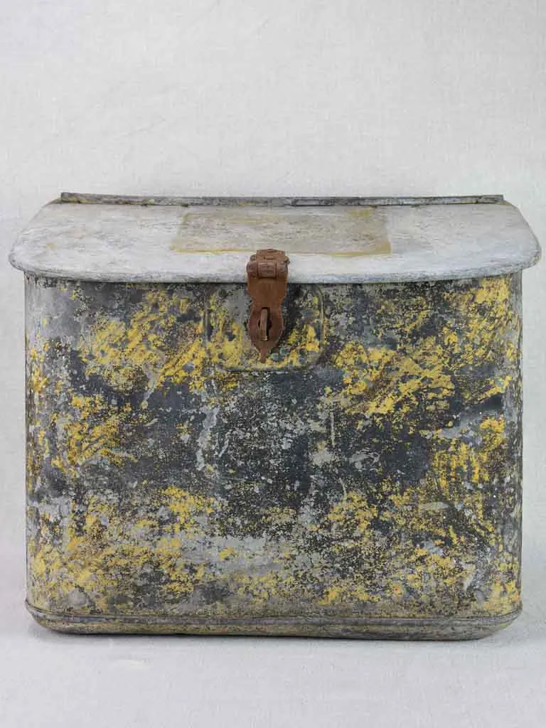 Rare 19th Century French zinc fishing box from Normandy 15¼" x 19¼"