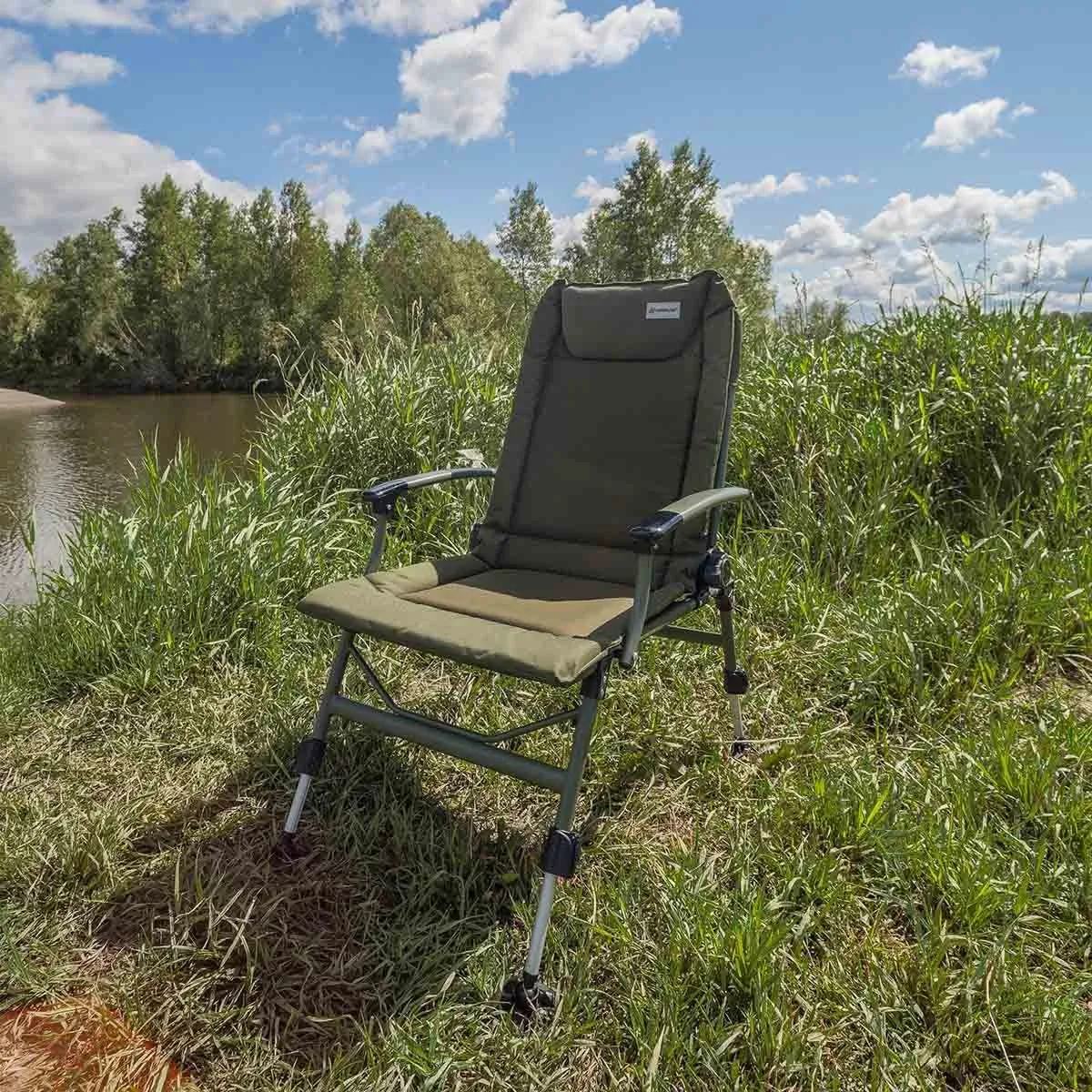 Reclining Aluminum Camping Chair with Adjustable Legs