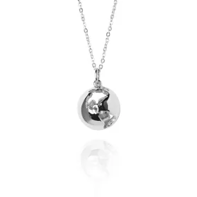 Rhodium Globe Necklace