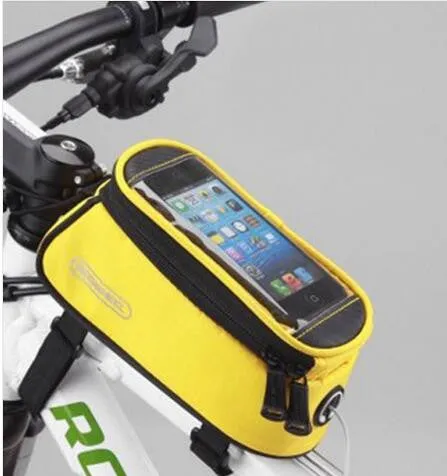 ROSWHEEL Outdoor Waterproof Cycling Bicycle Bag MTB Bike Frame Tube Panniers Touchscreen Phone Case Reflective Bags 4.2"4.8"5.5"