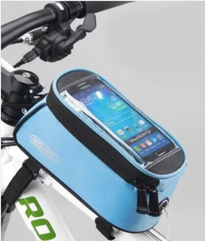 ROSWHEEL Outdoor Waterproof Cycling Bicycle Bag MTB Bike Frame Tube Panniers Touchscreen Phone Case Reflective Bags 4.2"4.8"5.5"