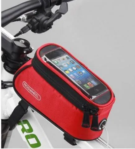 ROSWHEEL Outdoor Waterproof Cycling Bicycle Bag MTB Bike Frame Tube Panniers Touchscreen Phone Case Reflective Bags 4.2"4.8"5.5"