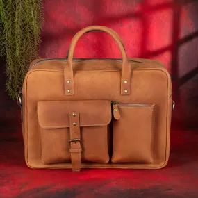 Royal Arch Chapter Briefcase - Brown Leather Crazy Horse finish