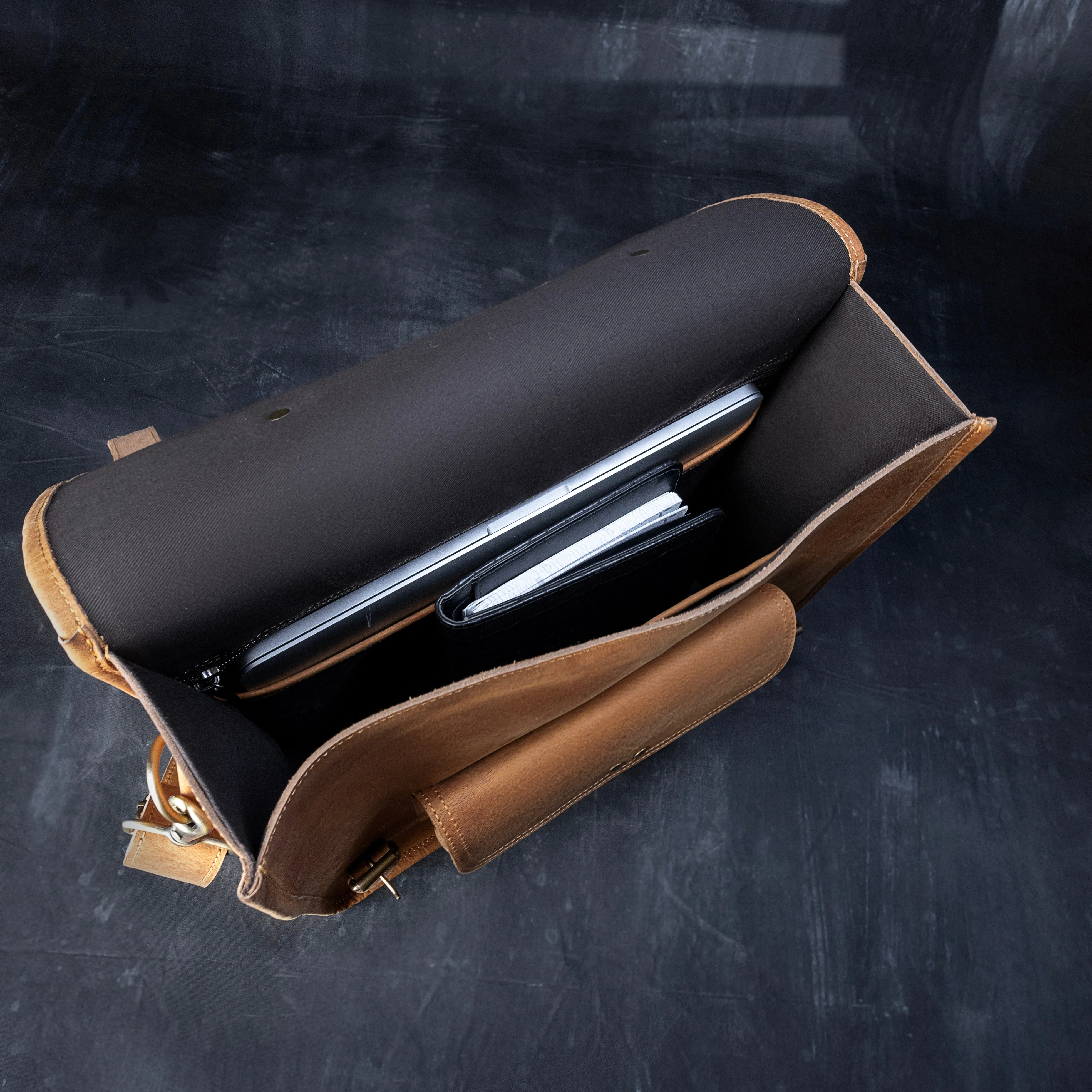 Royal Arch Chapter Briefcase - Genuine Cow Leather