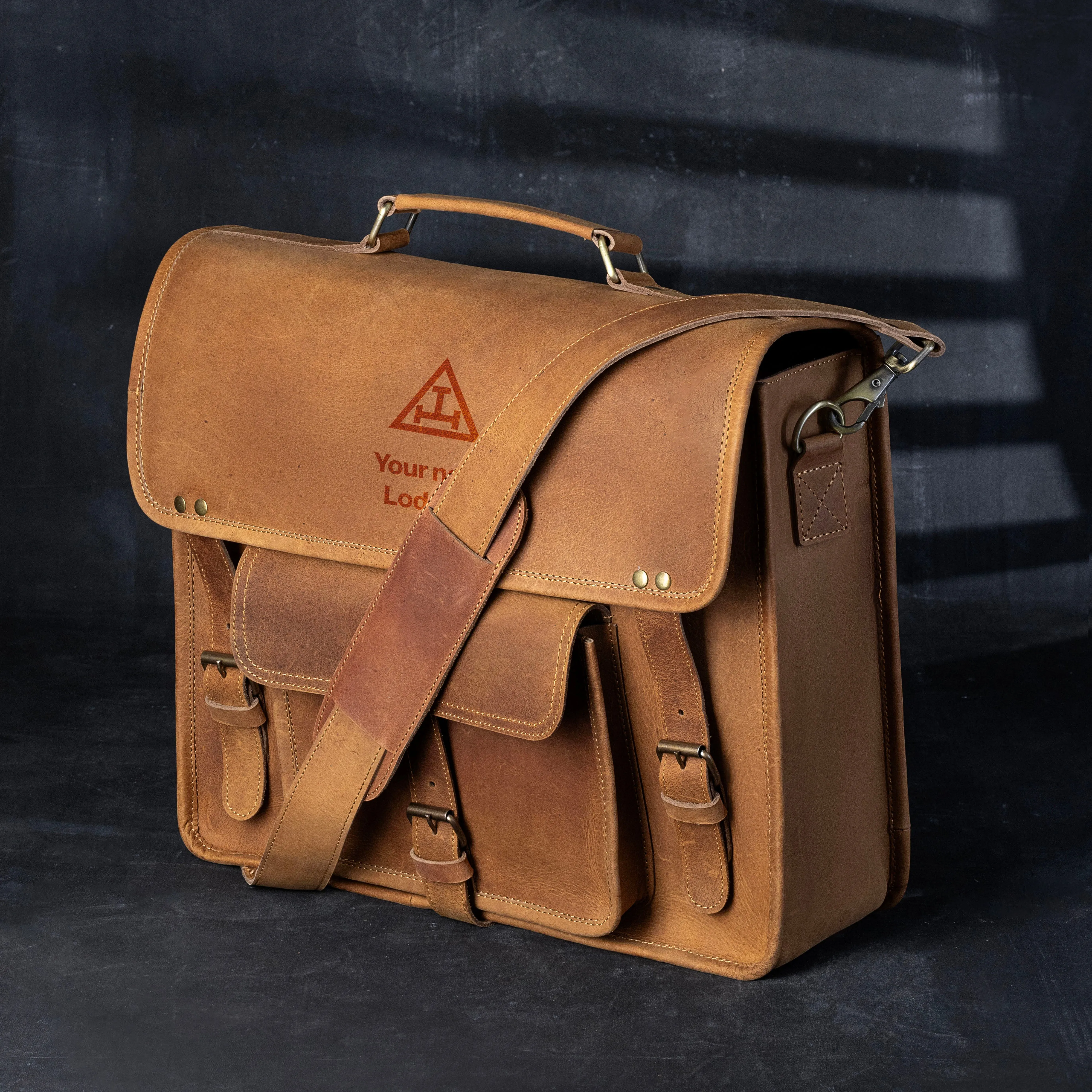 Royal Arch Chapter Briefcase - Genuine Cow Leather