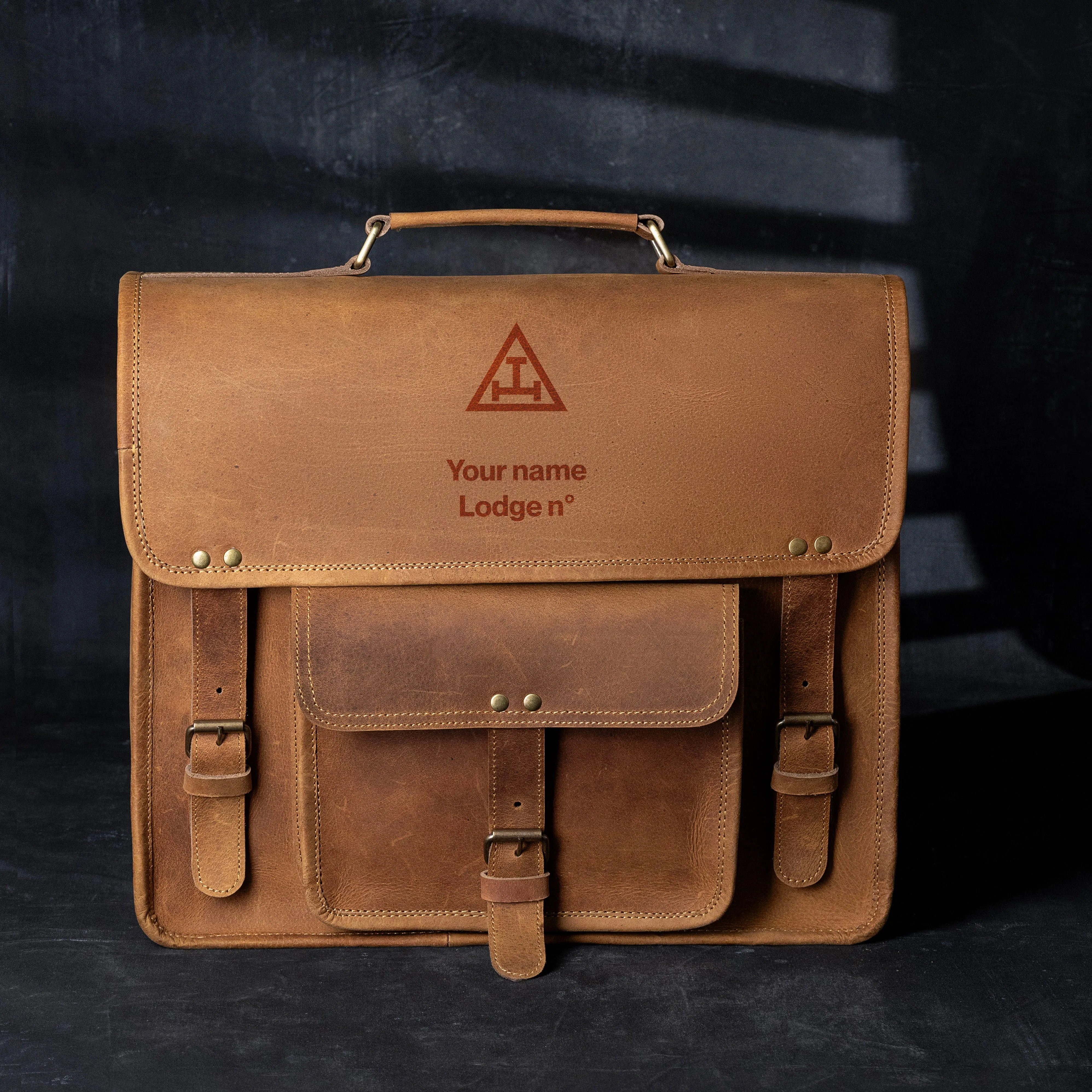 Royal Arch Chapter Briefcase - Genuine Cow Leather