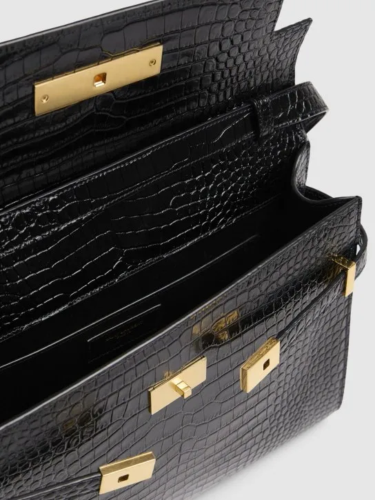 Saint Laurent   Manhattan embossed leather shoulder bag 