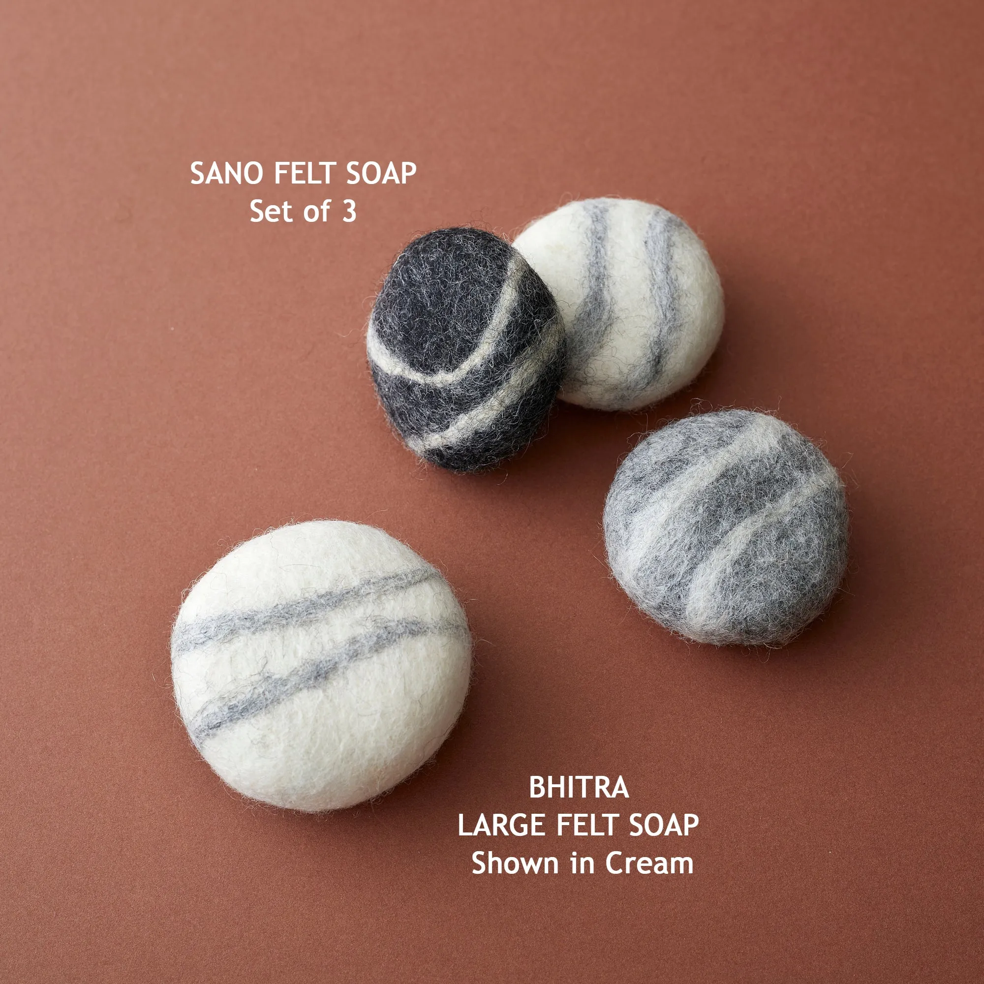 SANO Felted Soap Marble Pebble 3pc Gift Set (WS)