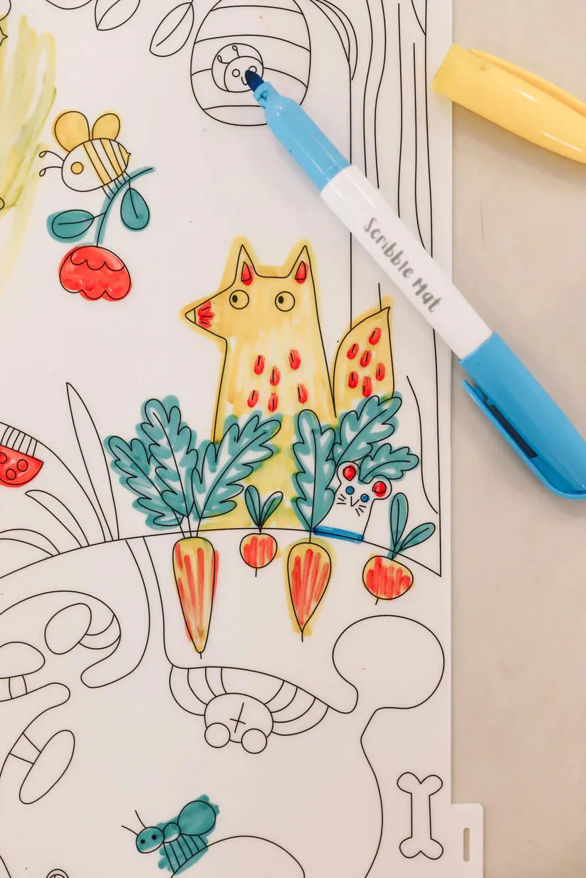 Scribble Mat In the Garden Reusable Colouring Mat