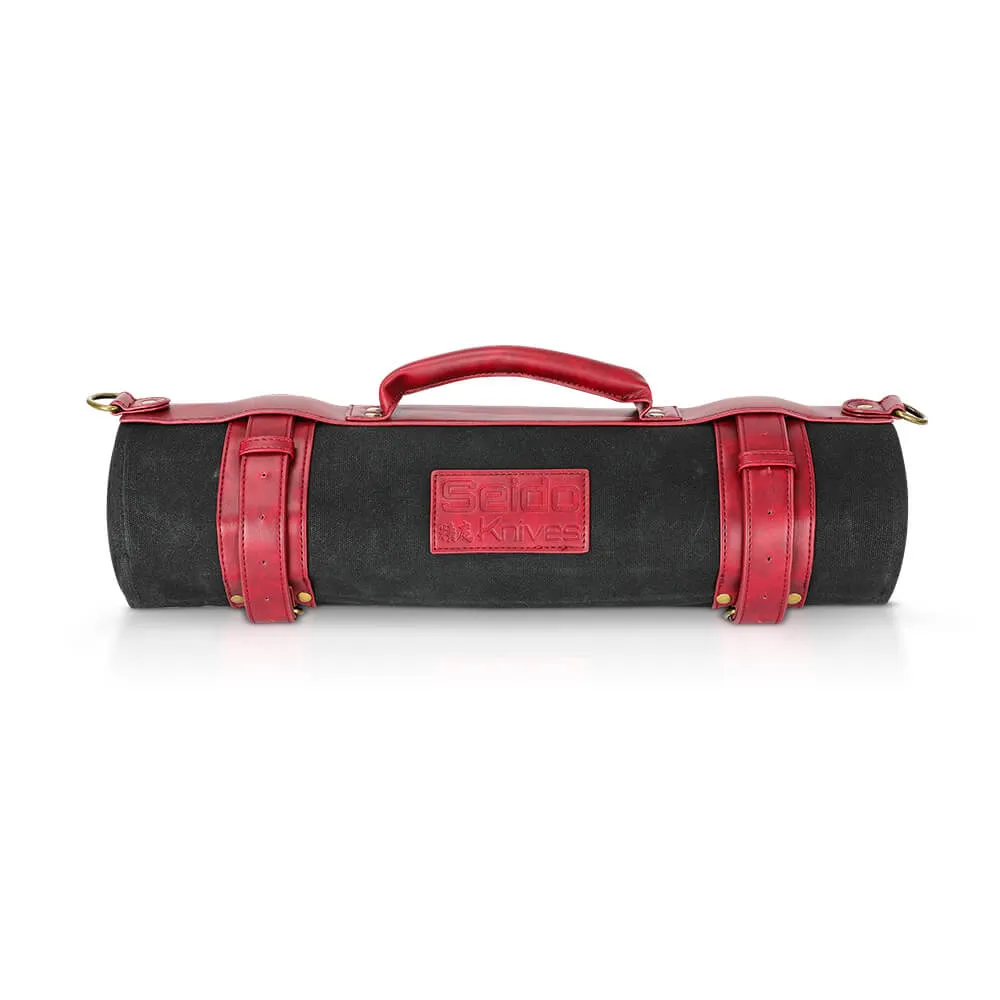 Seido Knife Roll Bag, Heavy Duty Canvas & Leather