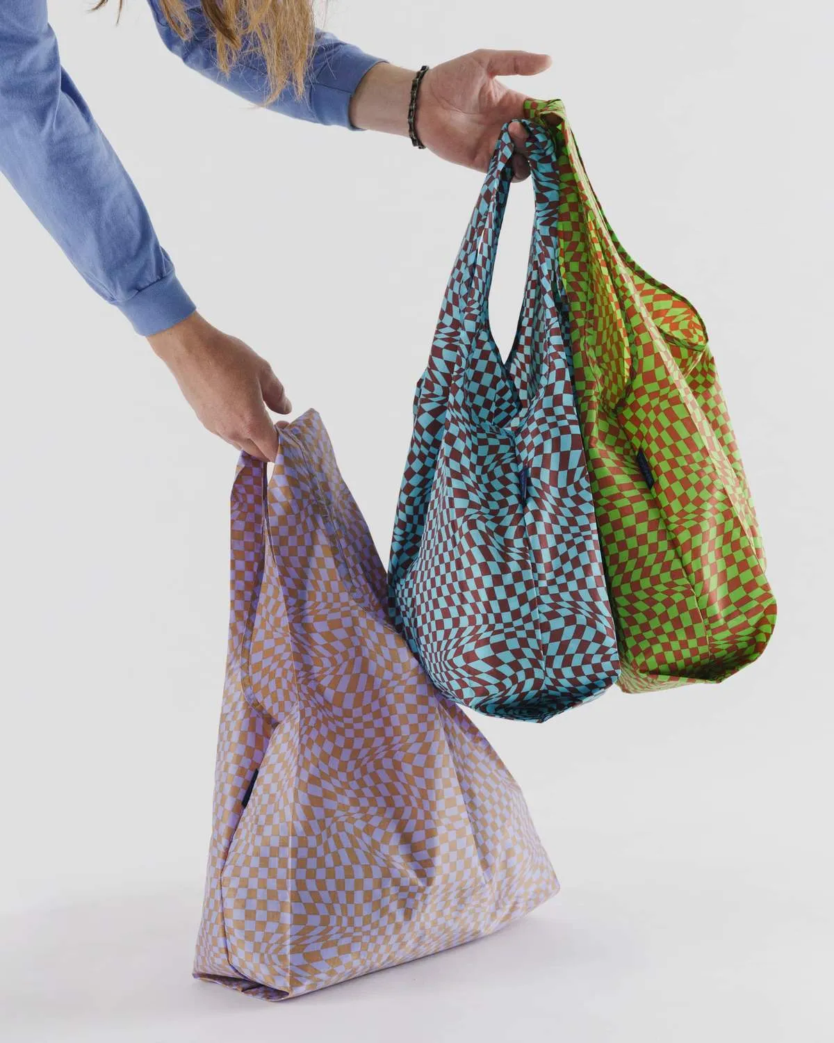 Standard Baggu Set of Three - Trippy Checkers