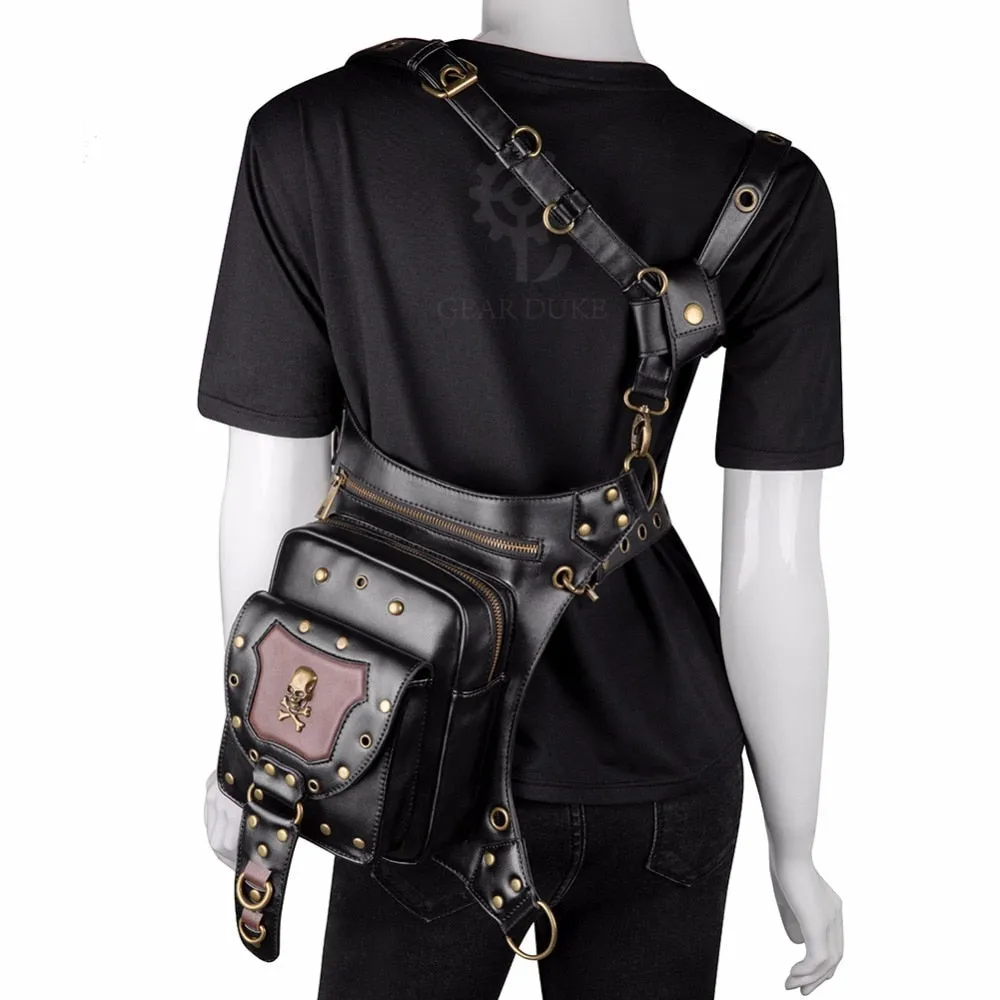 Steampunk Waist Bags Vintage Leather Leg Thigh Holster Bag