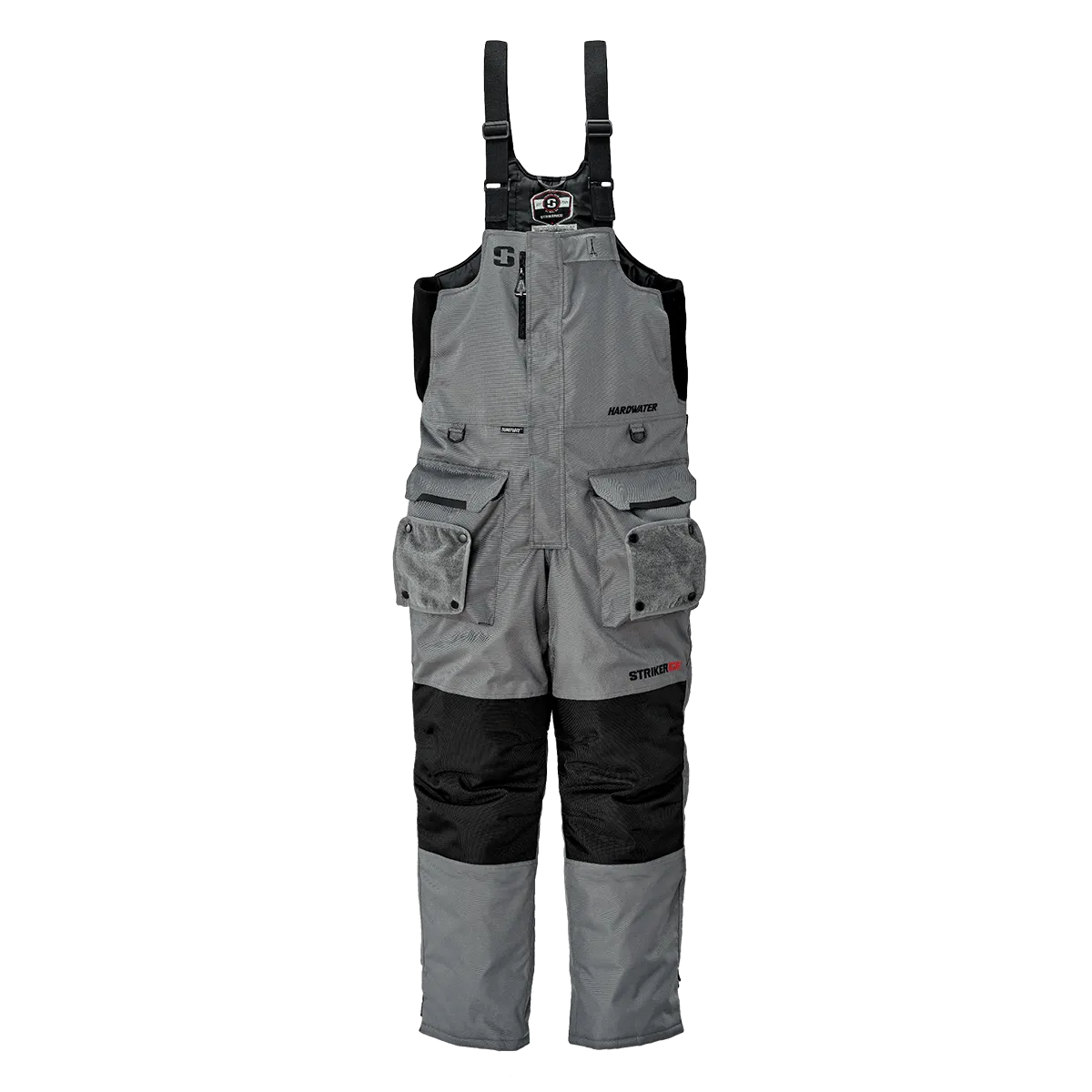 Striker Hardwater Bibs, Black Grey