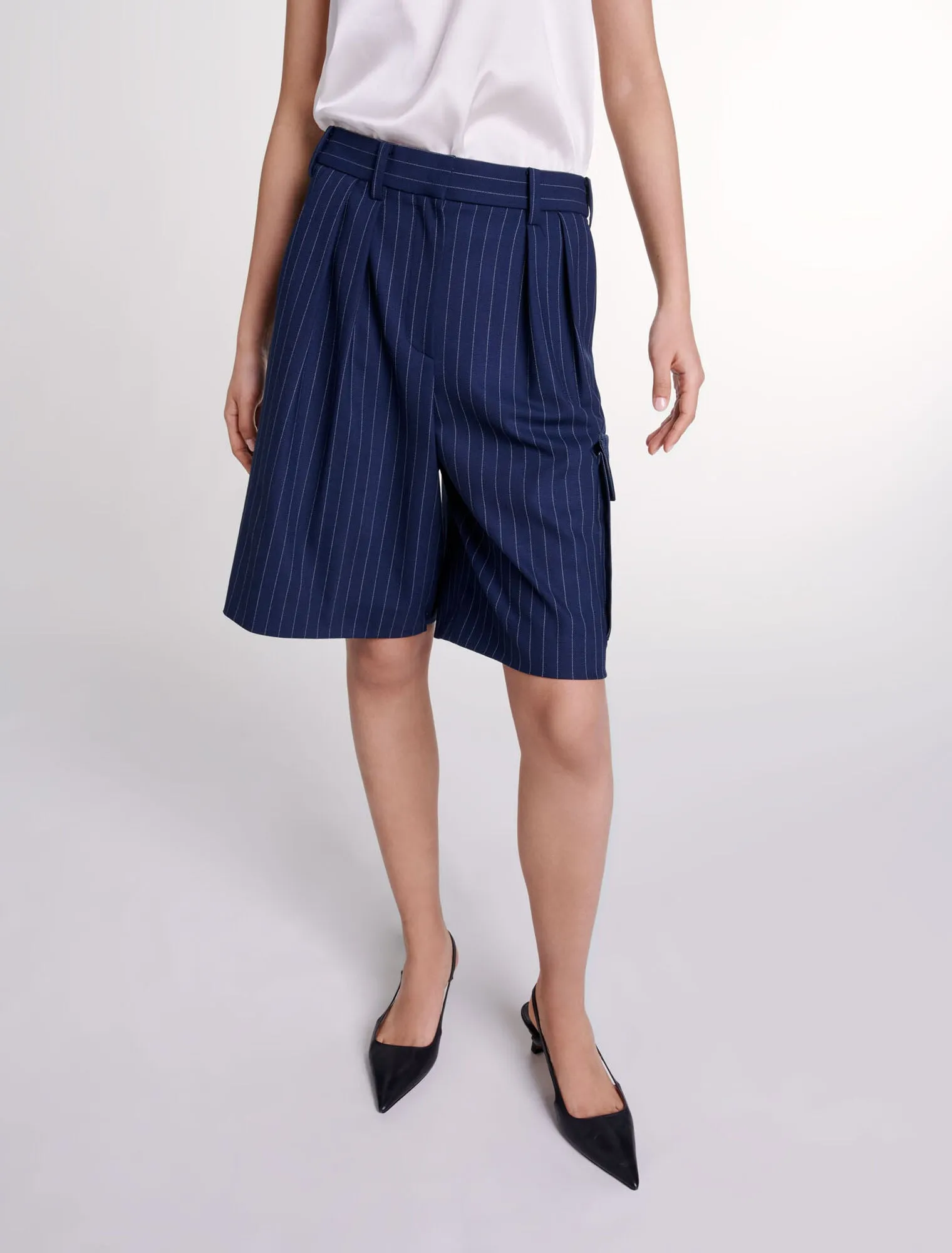 Striped Bermuda shorts